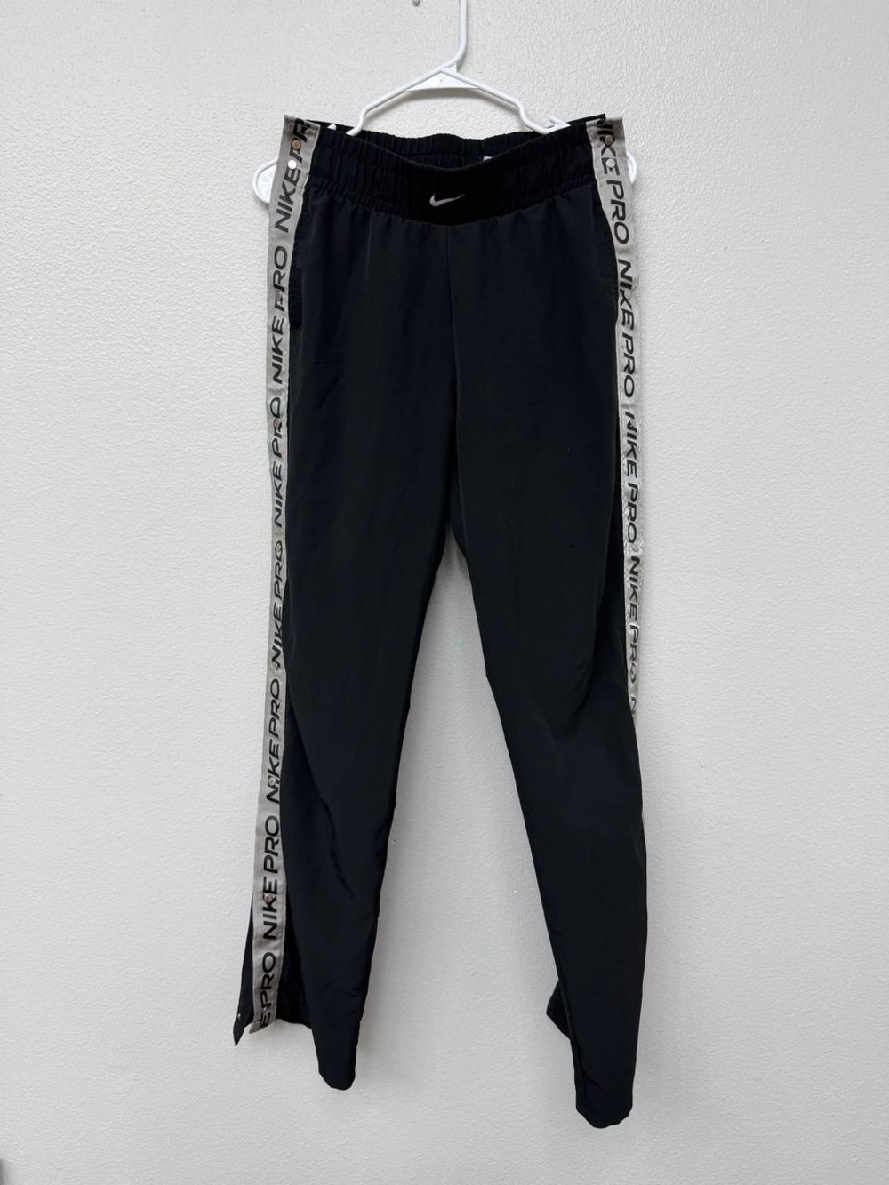 Nike Pro Snap Side Track Pants Black Gray Logo Tape Size Small